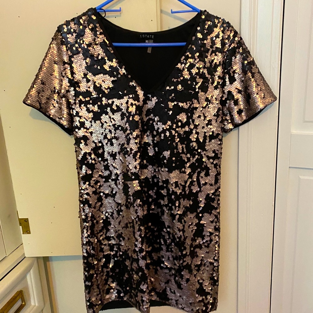 Sequin mini shift dress